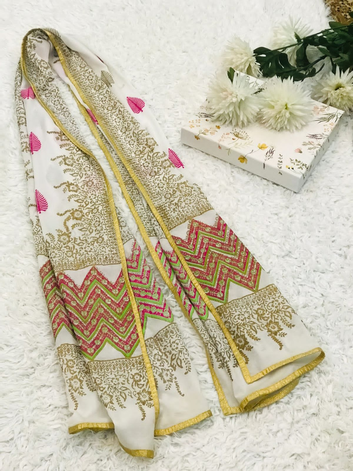 Block printed Dupatta