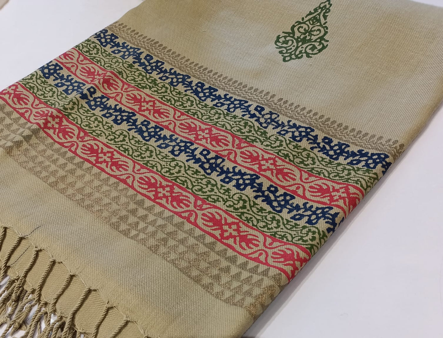 Block Printed Pashmina Shawl