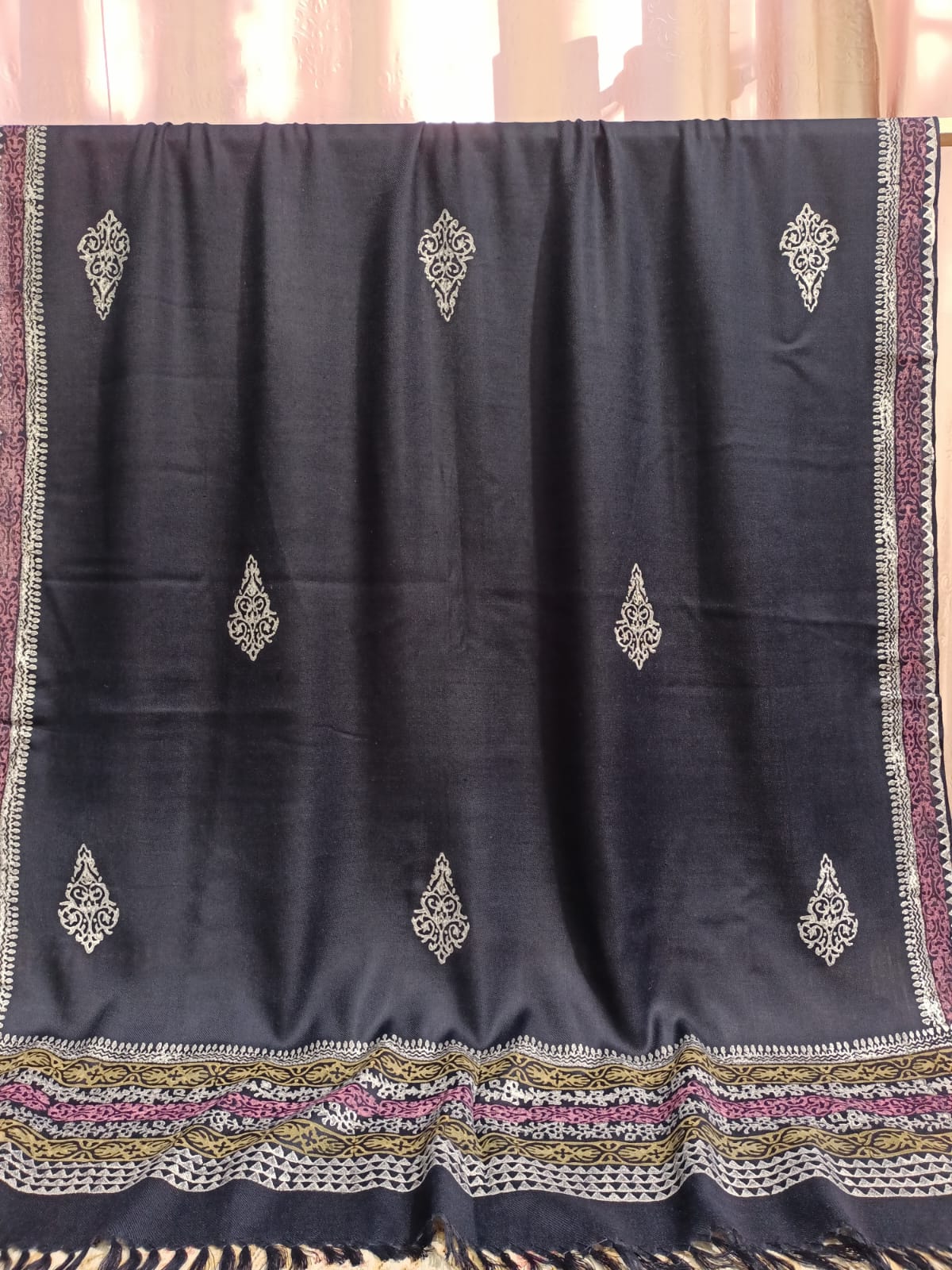 Block Printed Pashmina Shawl