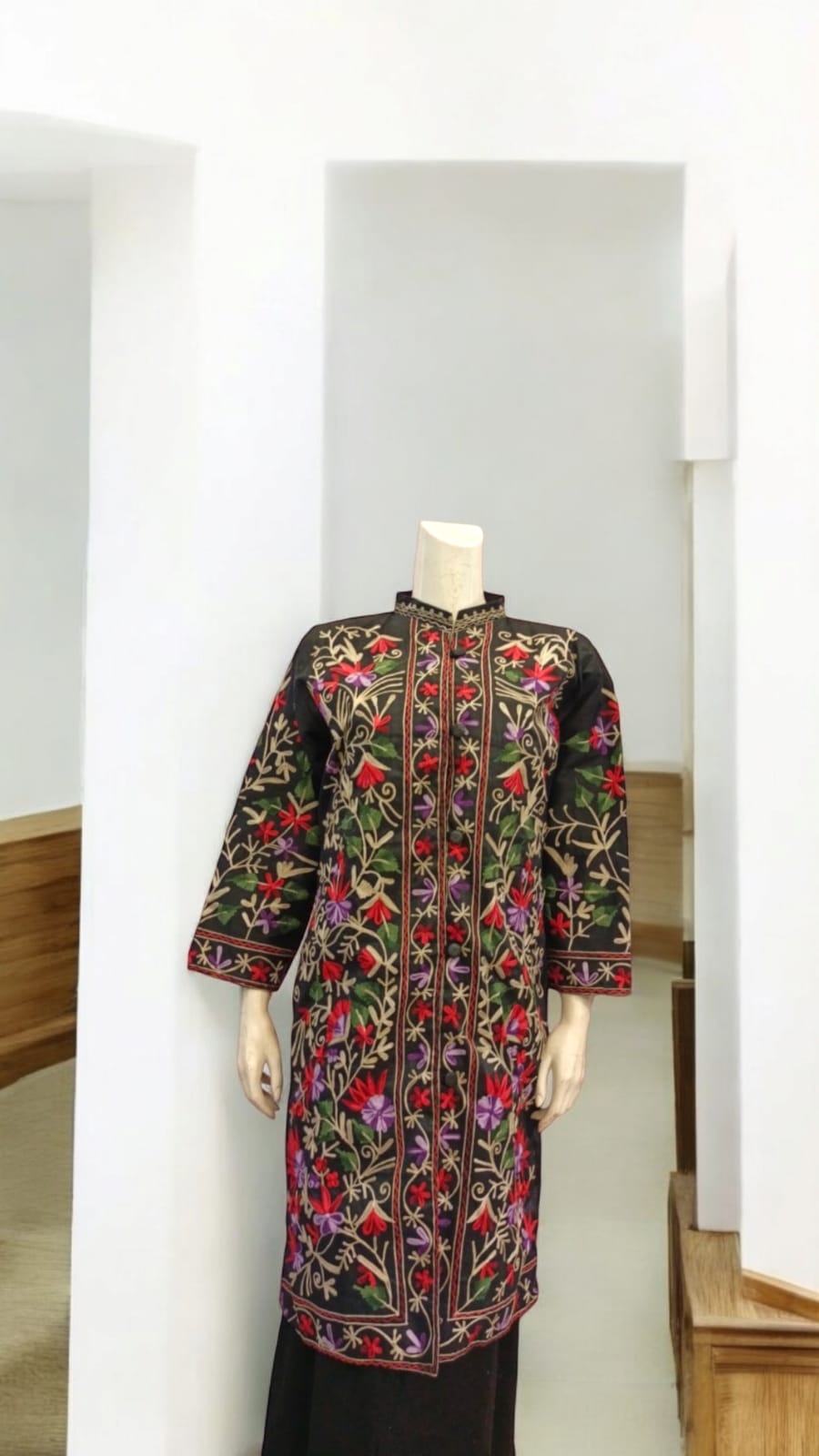 Kashmiri jacket coats with traditional embroidery Faiza Jamshed