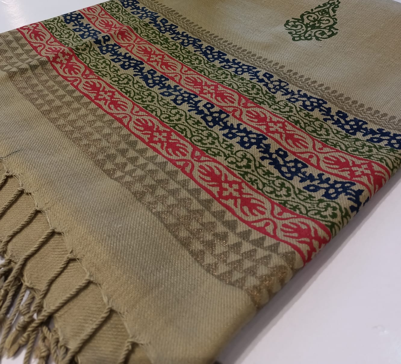 Block Printed Pashmina Shawl