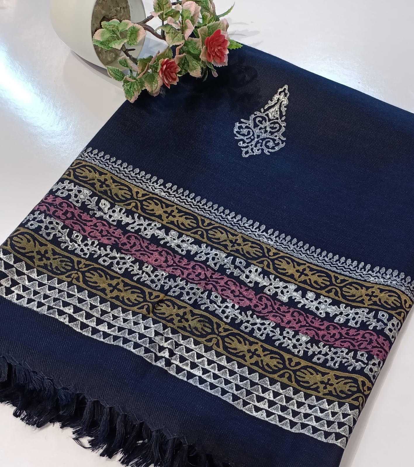 Block Printed Pashmina Shawl