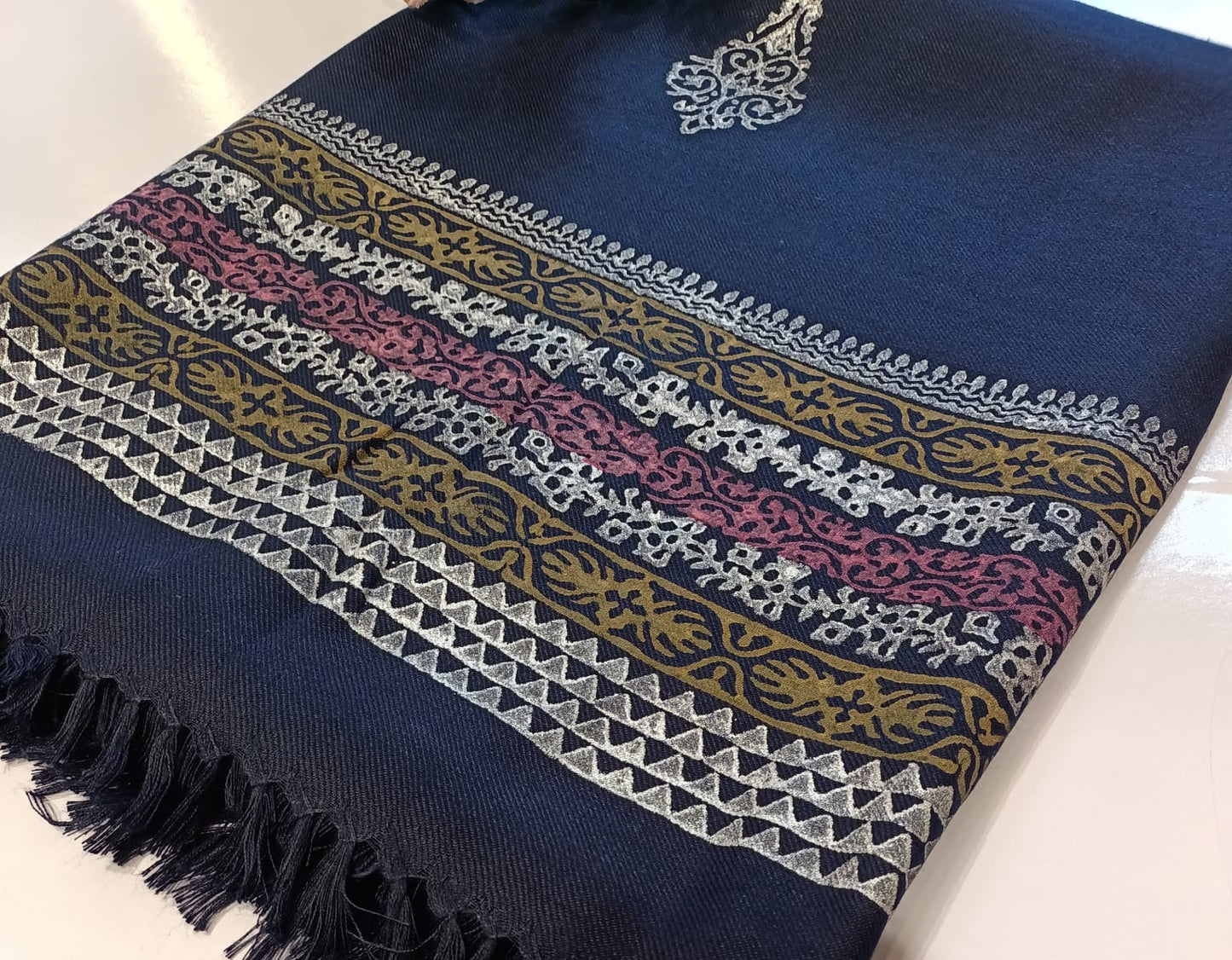 Block Printed Pashmina Shawl