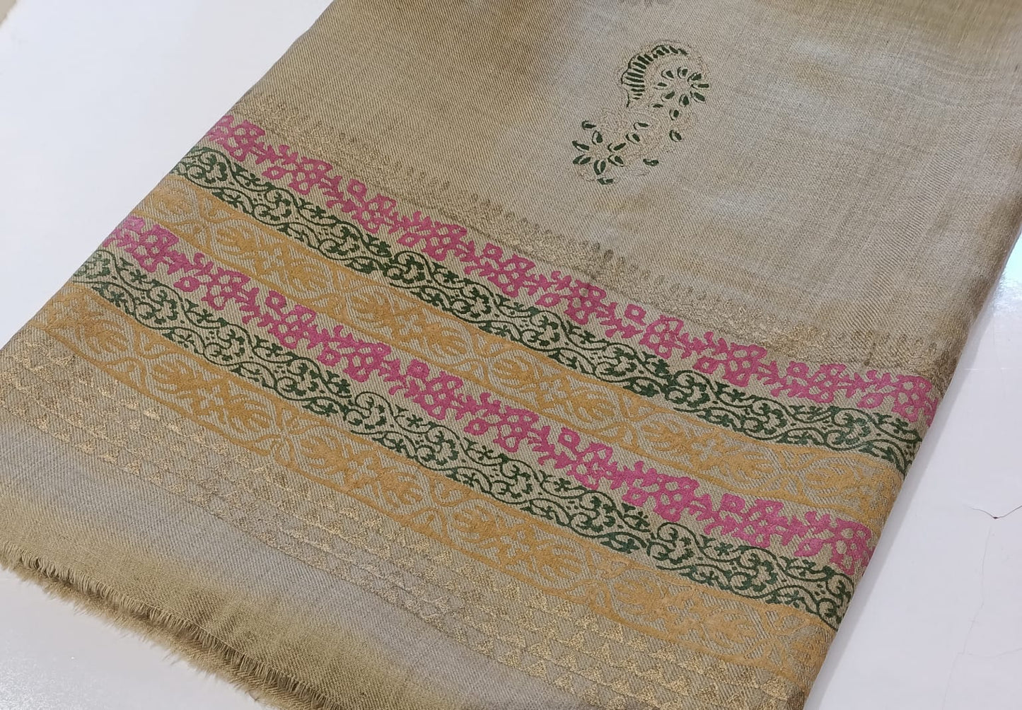 Block Printed Pashmina Shawl