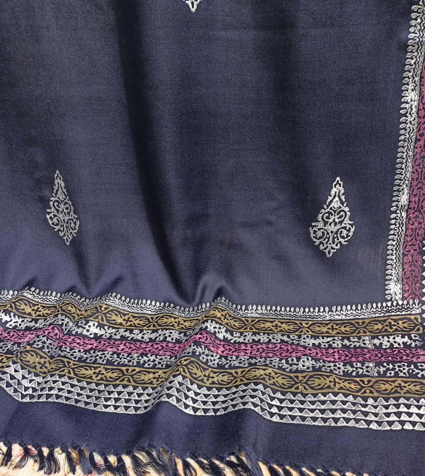 Block Printed Pashmina Shawl