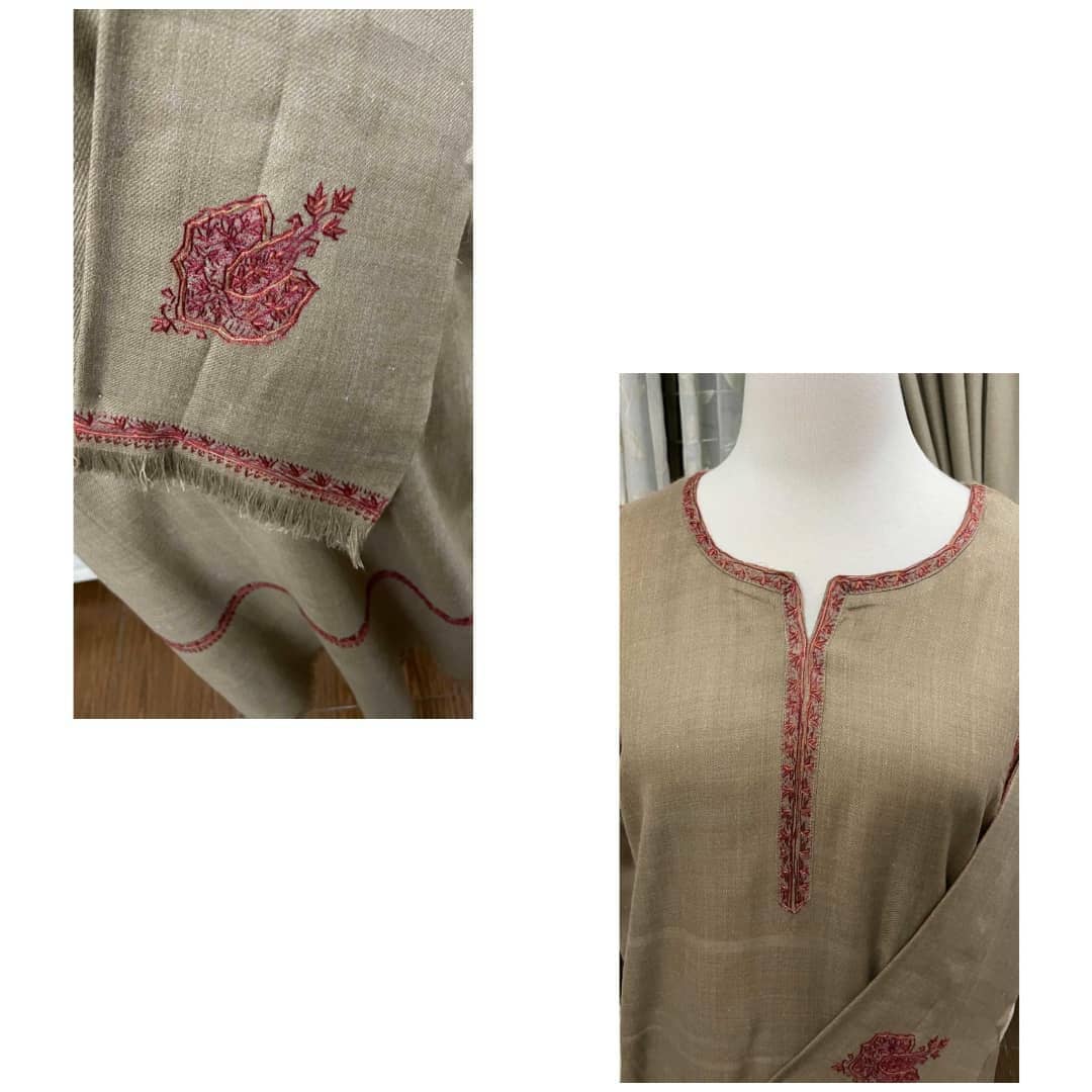 FJ24-03 Hand Embroidered Pashmina Kurta