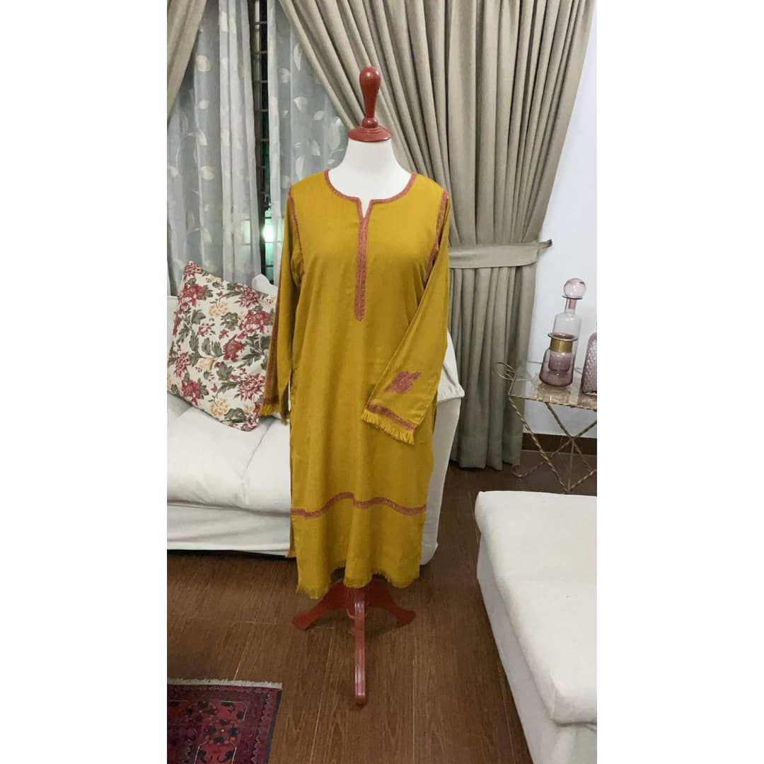 FJ24-03 Hand Embroidered Pashmina Kurta