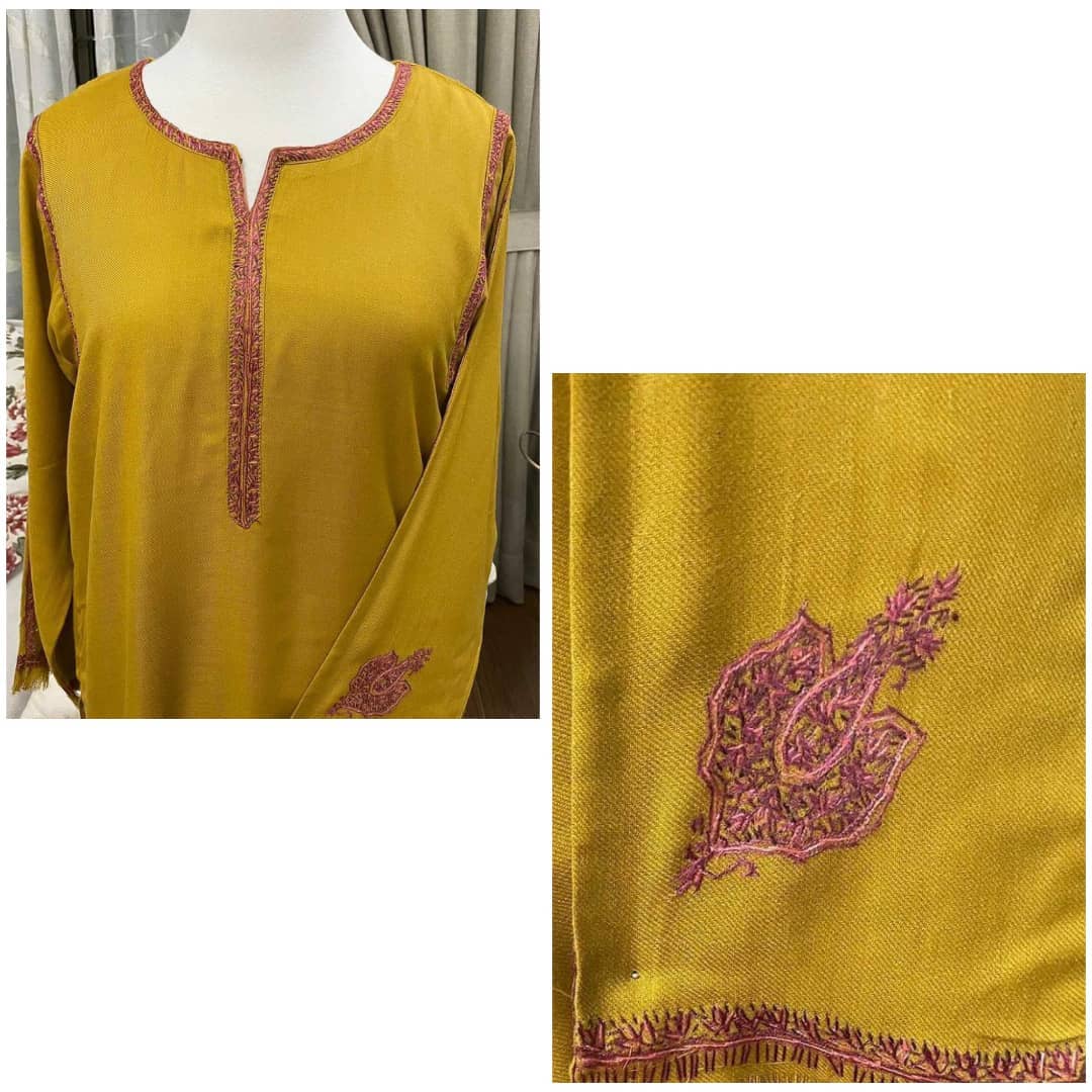 FJ24-03 Hand Embroidered Pashmina Kurta