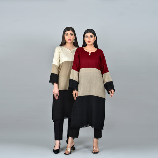 Fj24-07 Pashmina Trio kurta